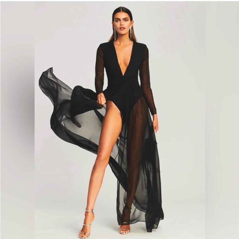 RETROFÊTE Angela Silk Sheer Dress